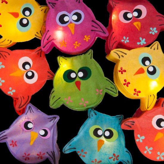 Hooty Owls  - 20 Lamps<br />Rainbow Colours  Pre-order dispatch 30 Nov 24